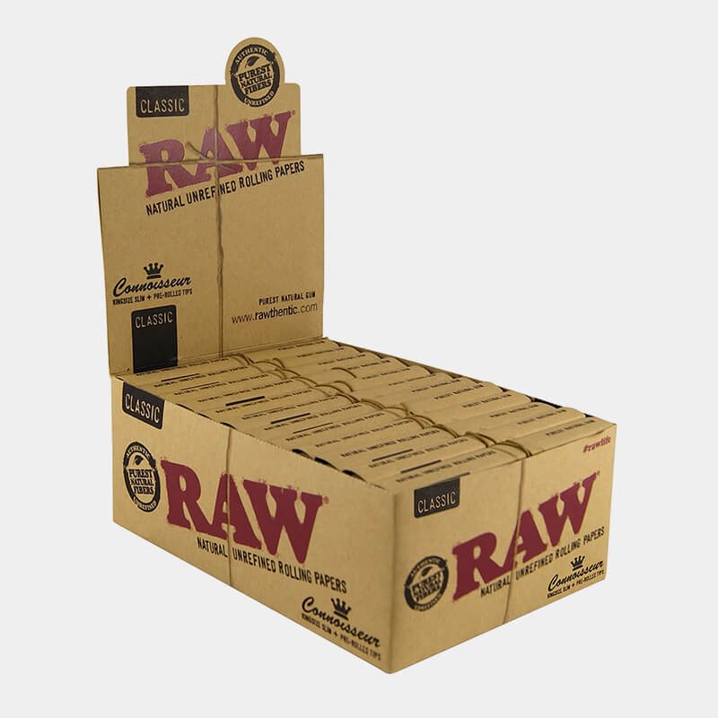 RAW Connoisseur Kingsize Rolling Papers With Prerolled Tips (24pcs/box)