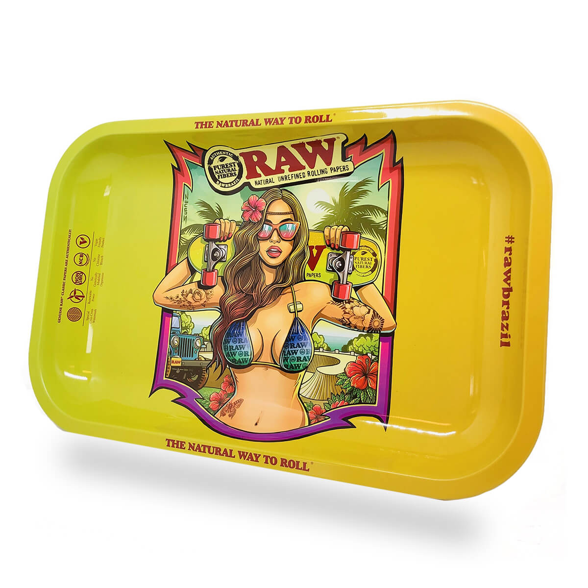 RAW Brazil 2 Girl Bikini Medium Metal Rolling Tray