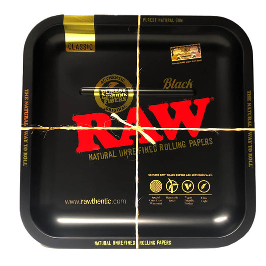 RAW Zwart Vierkant Metalen Rolling Tray 23×23 cm